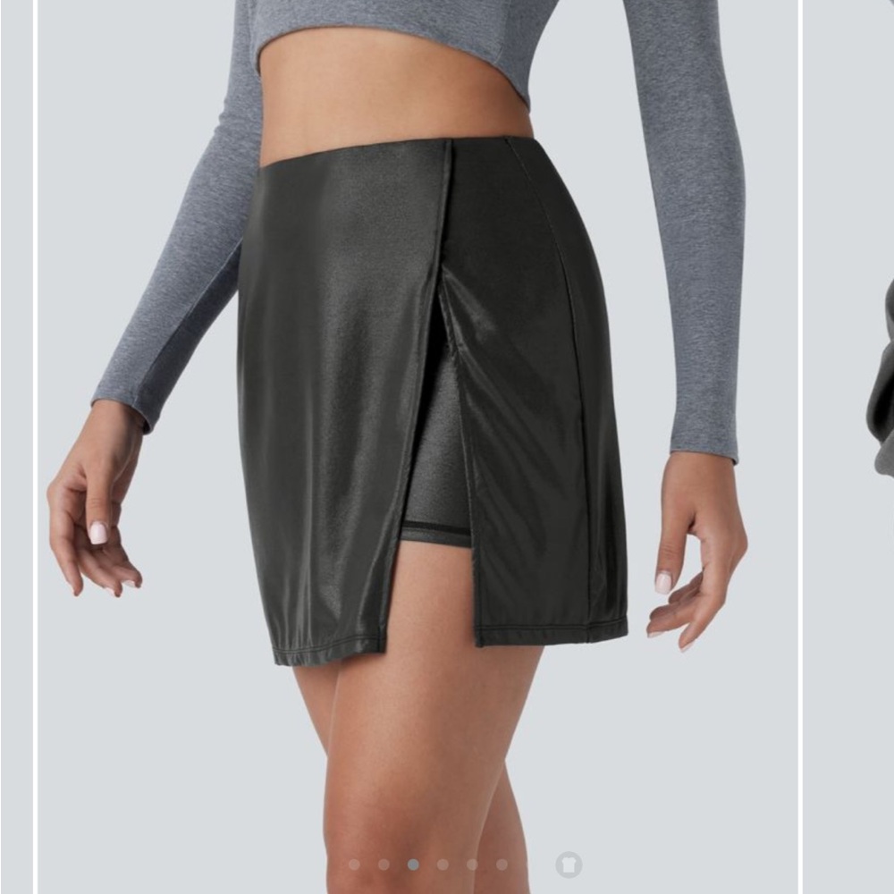 NWT Halara Faux Leather Party Skirt - L